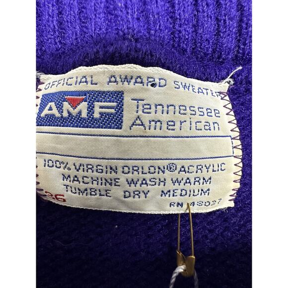 Vintage Tennessee American Official Award Sweater Purple Yellow White - Picture 2 of 5
